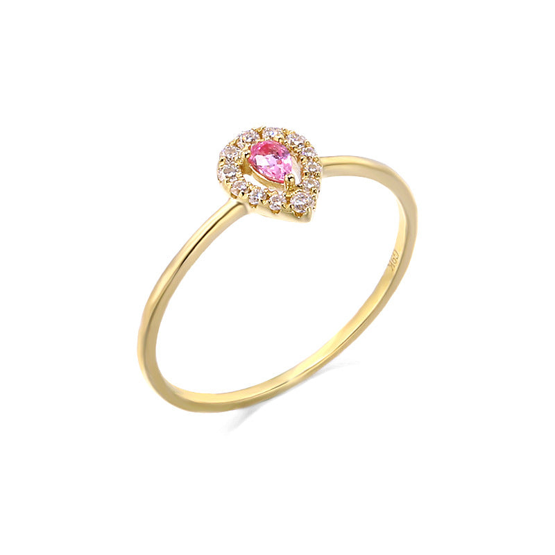 9K Gold Waterdrop Gemstone Ring | Unique & Elegant Design, Perfect for Everyday Wear or Special Occasions, Timeless Jewelry for Women