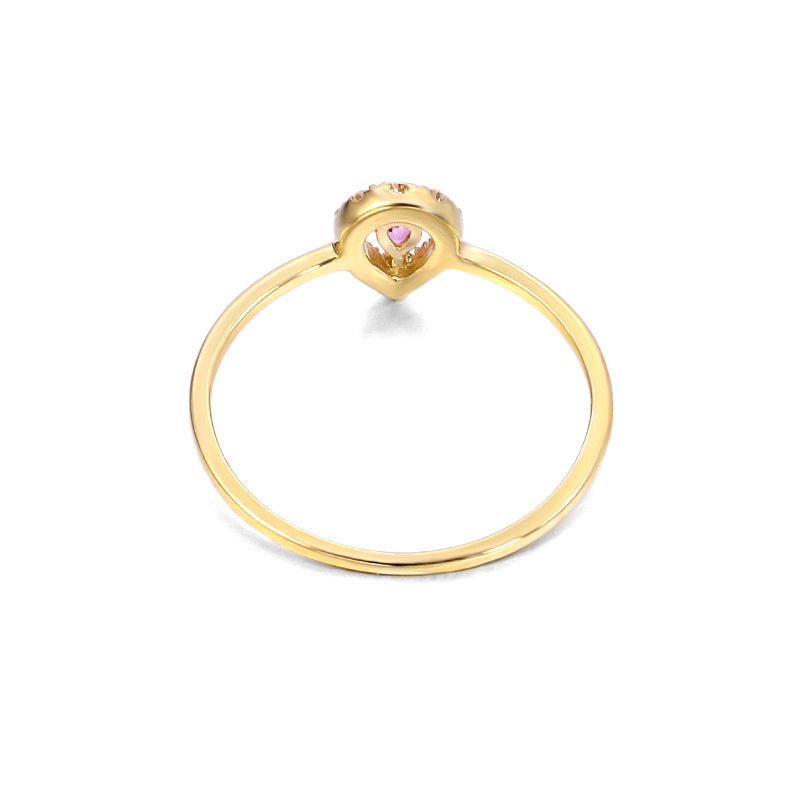 9K Gold Waterdrop Gemstone Ring | Unique & Elegant Design, Perfect for Everyday Wear or Special Occasions, Timeless Jewelry for Women