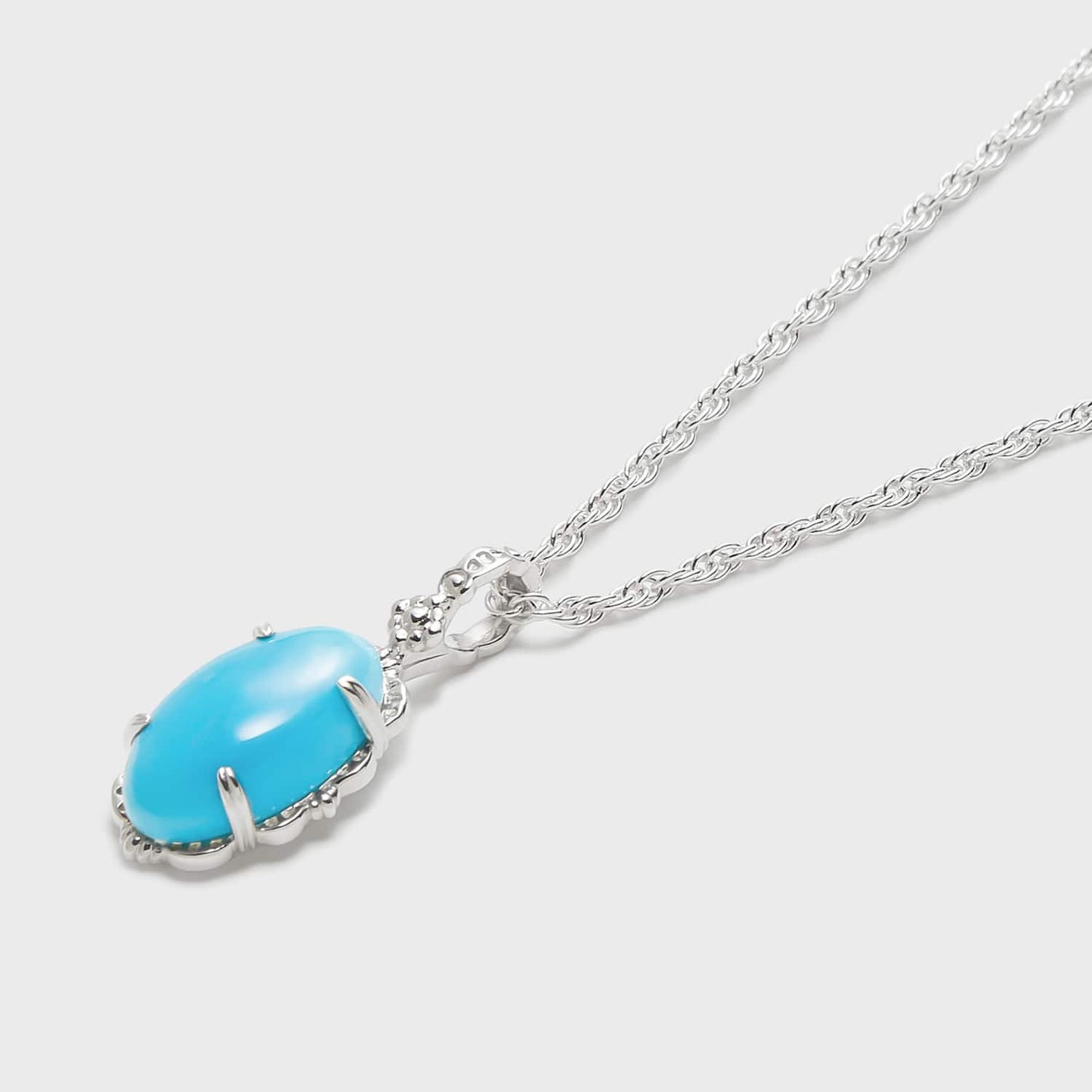 9K Vintage Oval Synthetic Turquoise Necklace | Retro-Inspired Elegant Pendant, Timeless & Unique Statement Jewelry for Women, Perfect for Layering & Gifting