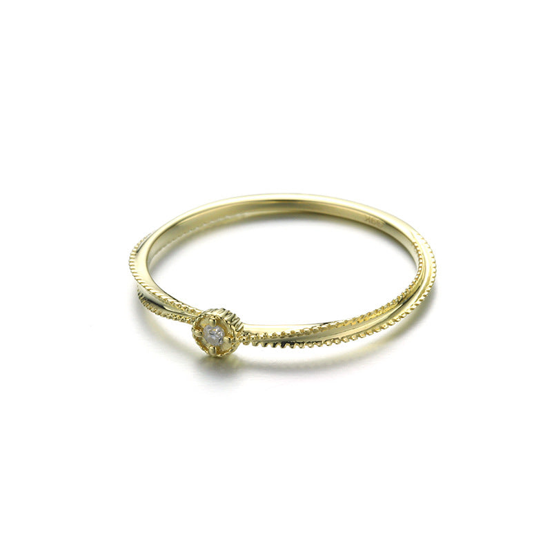 9K Gold Ring | Simple Ripple Design, Ultra-Fine & Delicate, Perfect for Daily Wear, Elegant Jewelry for Women