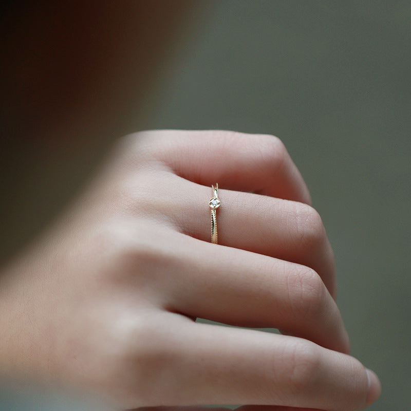 9K Gold Ring | Simple Ripple Design, Ultra-Fine & Delicate, Perfect for Daily Wear, Elegant Jewelry for Women