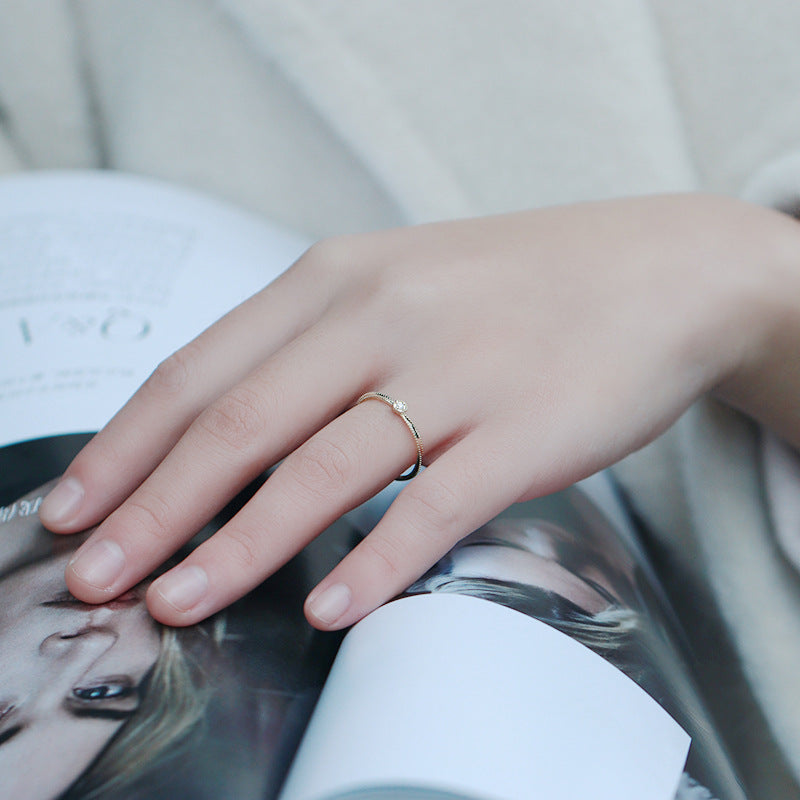 9K Gold Ring | Simple Ripple Design, Ultra-Fine & Delicate, Perfect for Daily Wear, Elegant Jewelry for Women