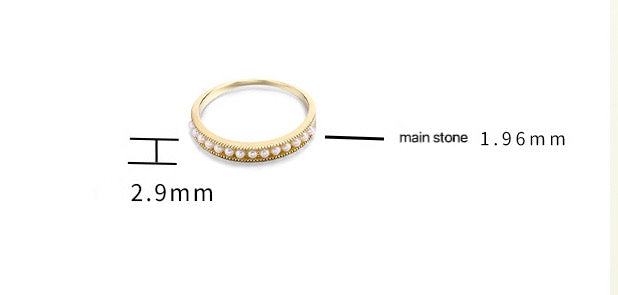 9K Gold Ring ,Simple Single Row Natural Freshwater Pearl, Elegant & Minimalist Design, Perfect for Daily Wear, Timeless Jewelry for Women