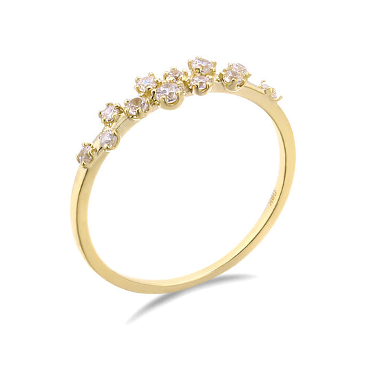 9K Gold Zircon Ring for Women