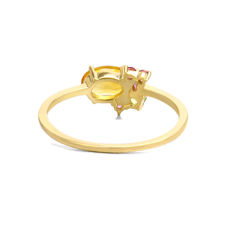 9K Gold Natural Crystal Ring