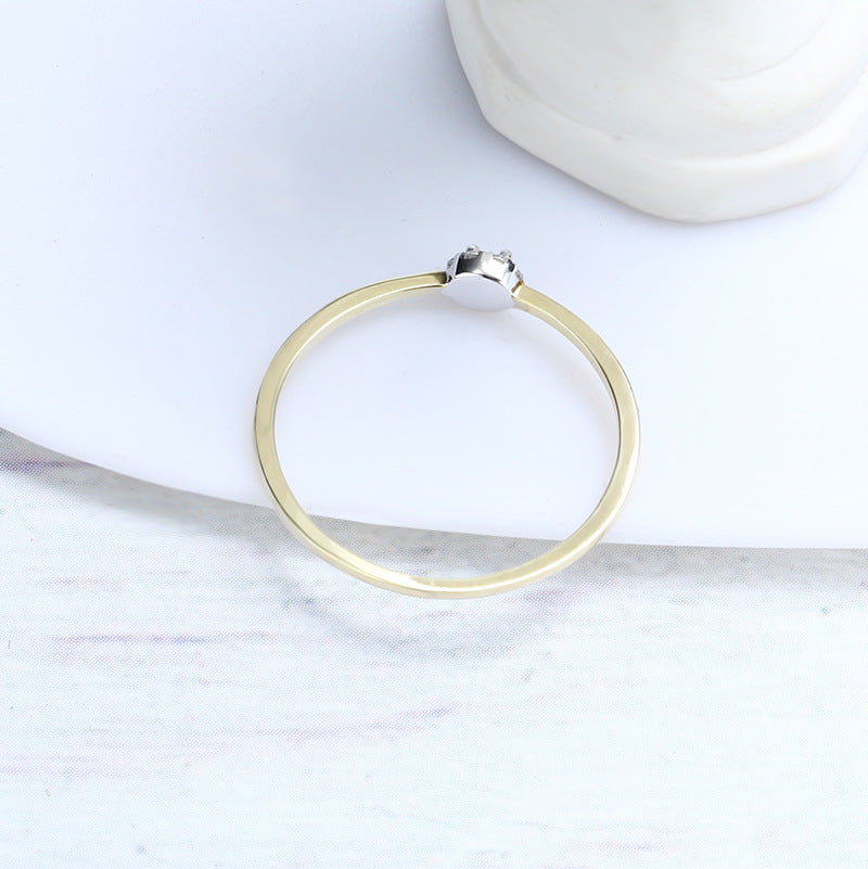 9K Gold Thin Stackable Ring for Women