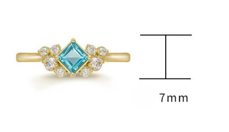 9K Gold Apatite Ring | Dainty & Elegant Minimalist Design, Vibrant Blue Gemstone, Perfect for Stacking & Everyday Wear, Unique Women's Jewelry