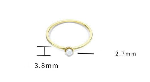 9K Gold Freshwater Pearl Stacking Ring