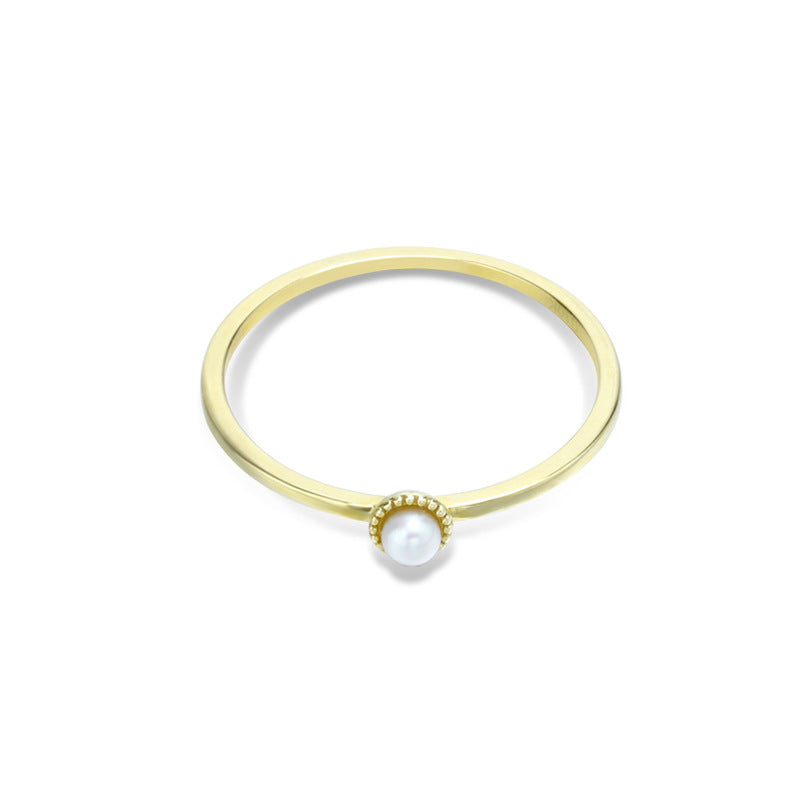 9K Gold Freshwater Pearl Stacking Ring