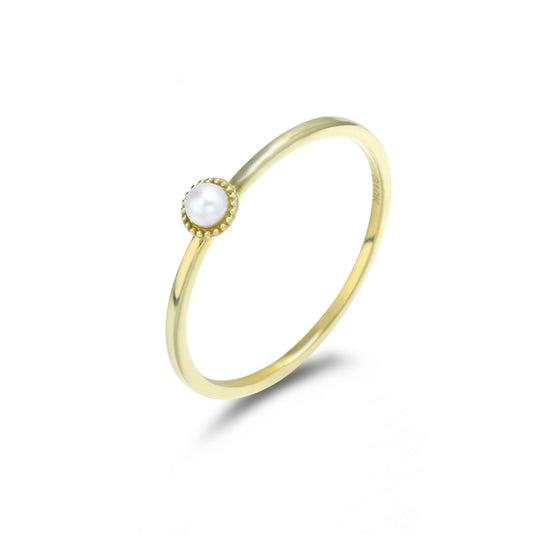 9K Gold Freshwater Pearl Stacking Ring