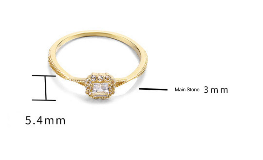 9K Gold Engagement Ring | Sparkling White Topaz, Elegant & Timeless Design, Perfect for Proposals, Special Jewelry for Women